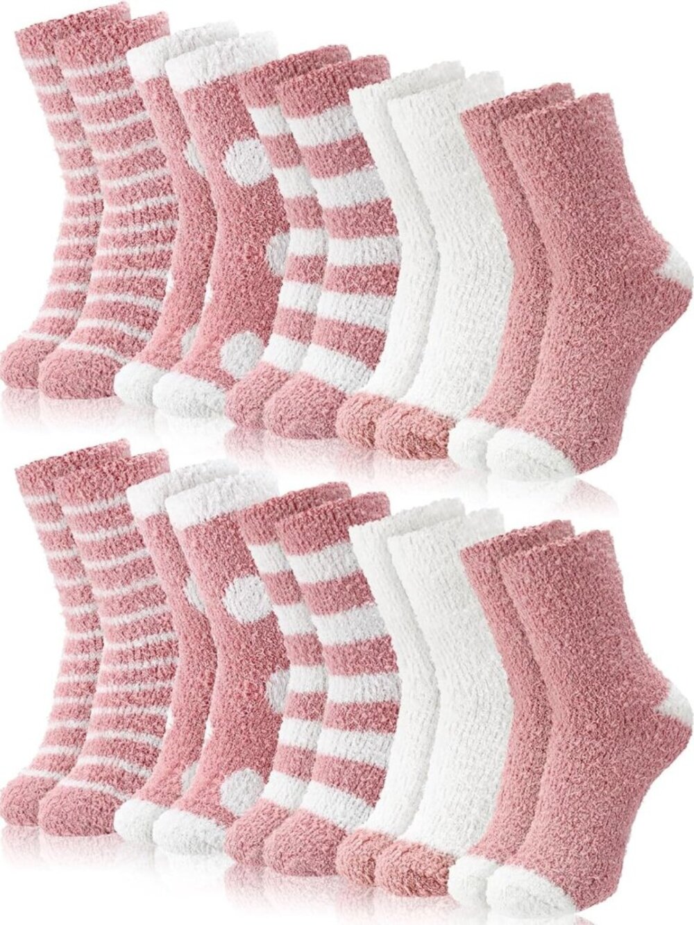 Cozy Fuzzy Fluffy Socks for Women - 10 Pairs Soft Warm Winter Essentials